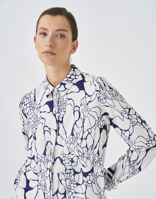 Kk Design Abstract Printed Maxi Dress Navy Blue