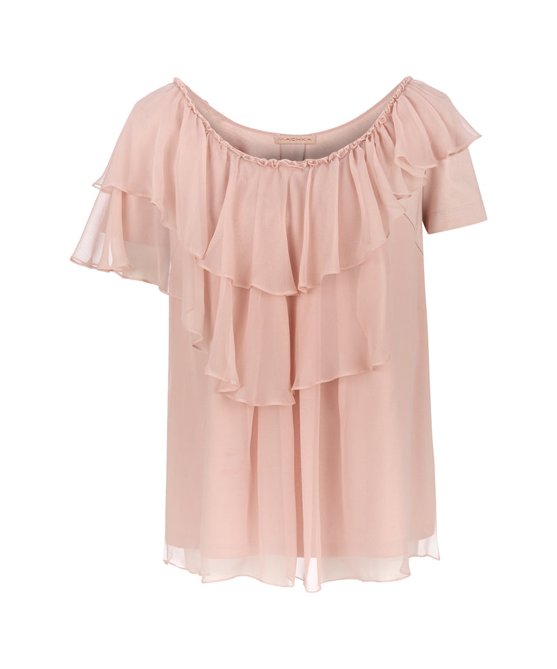 Machka Ruffle Detail T-Shirt Powder