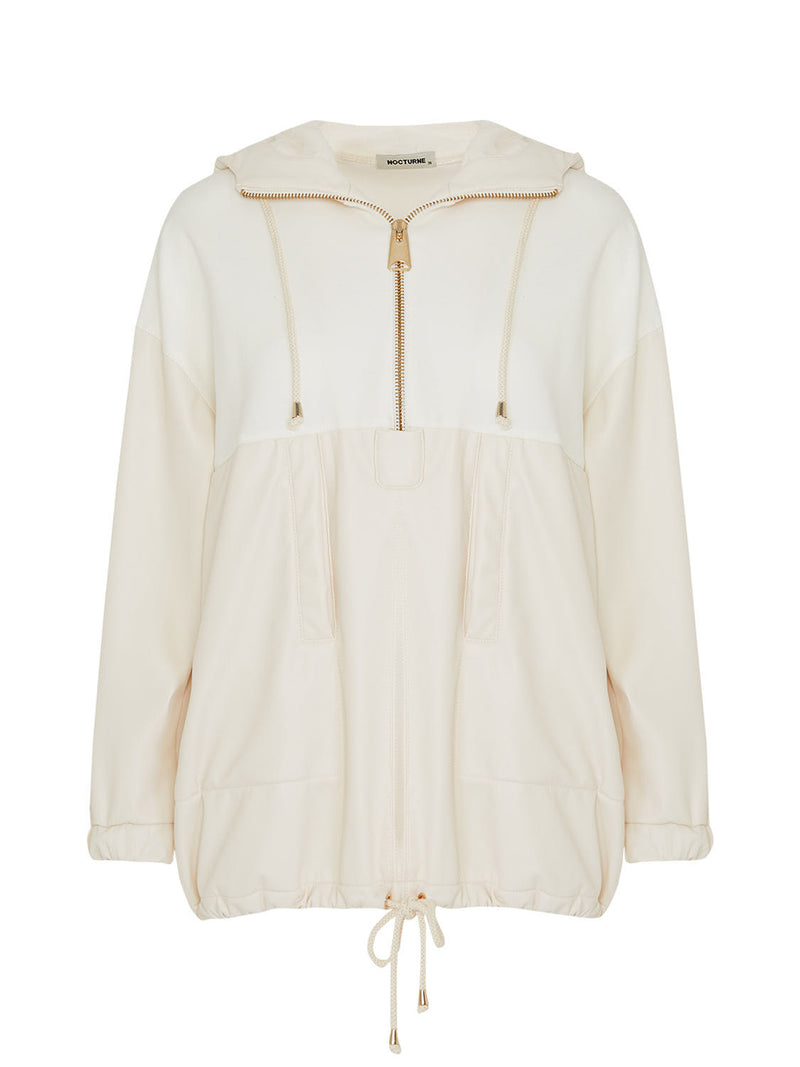 Nocturne Hooded Oversize Sweatshirt Ecru