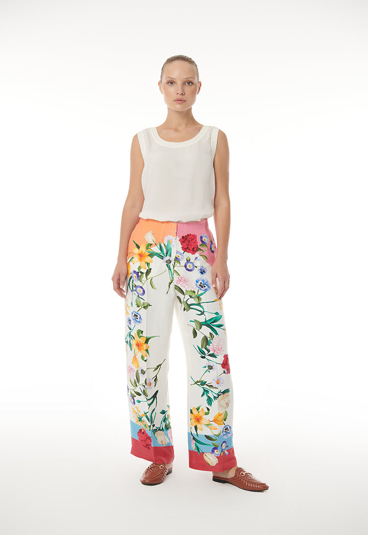 Choice Floral Multicolored Printed Straight Pants Multicolor