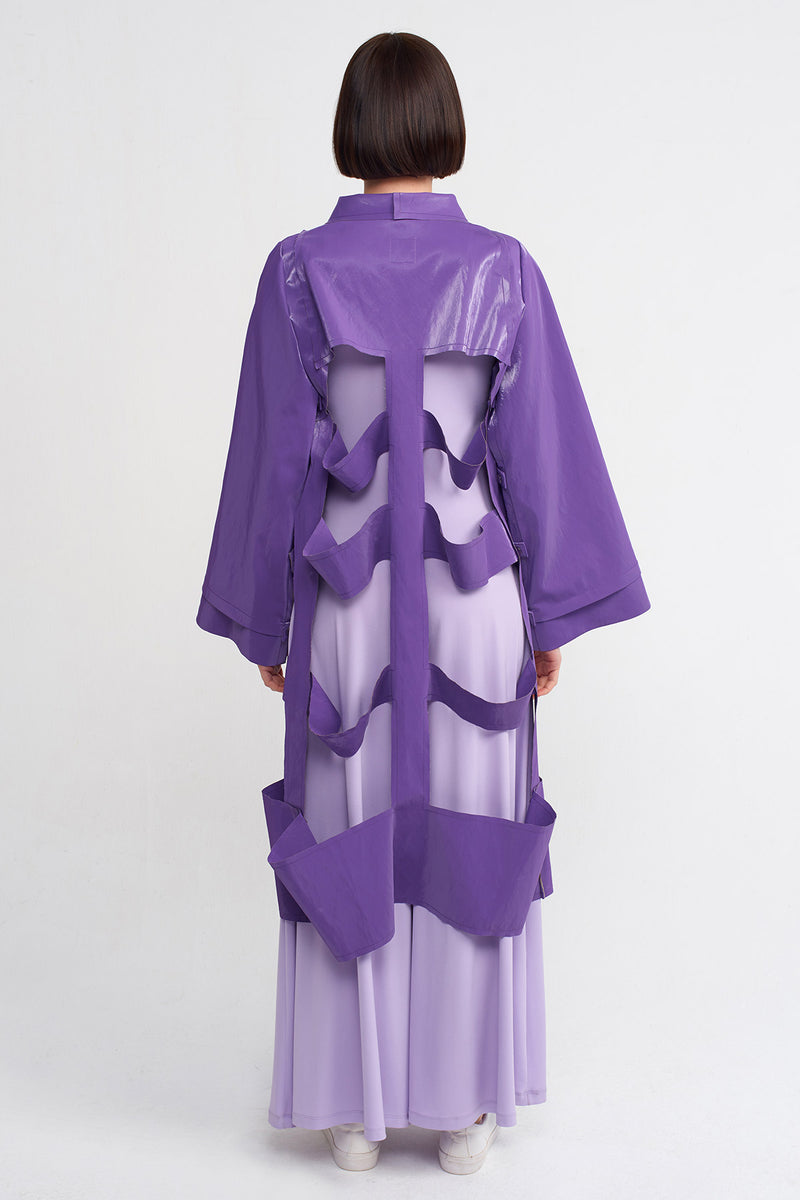 NU Window Detailed Trench Jacket Purple